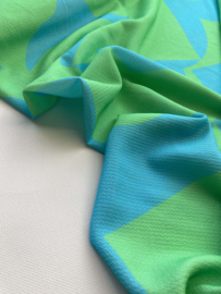 Soepelvallende stof - Turquoise Tropics -