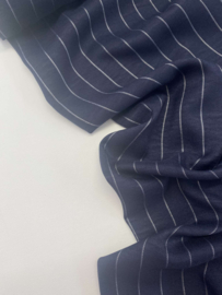 Soepelvallende  stof - Navy Lines - Coupon 170 cm