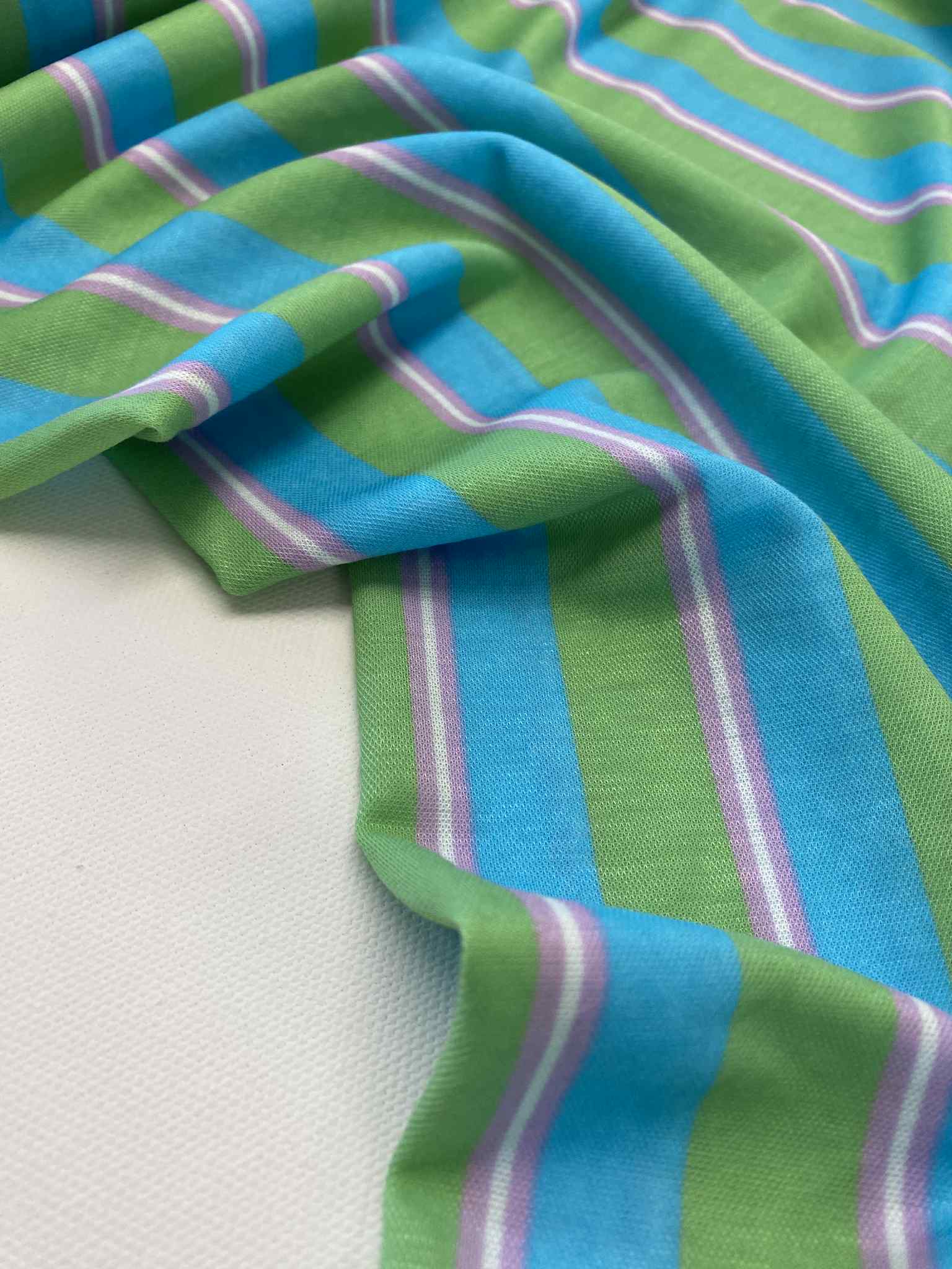 Viscose ecovero  - Bluegreen Stripes