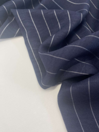Soepelvallende  stof - Navy Lines - Coupon 170 cm