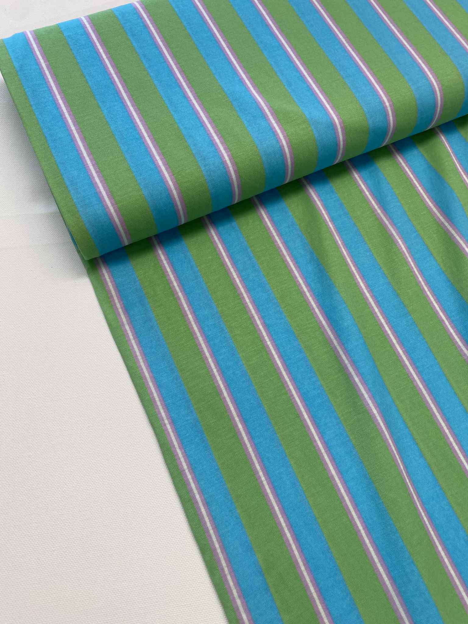 Viscose ecovero  - Bluegreen Stripes