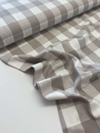 Flanel - pyjamastof - bruin/beige