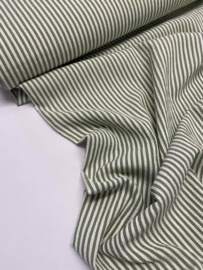 Soepelvallende Crinkle Stripe -  Groen/Wit