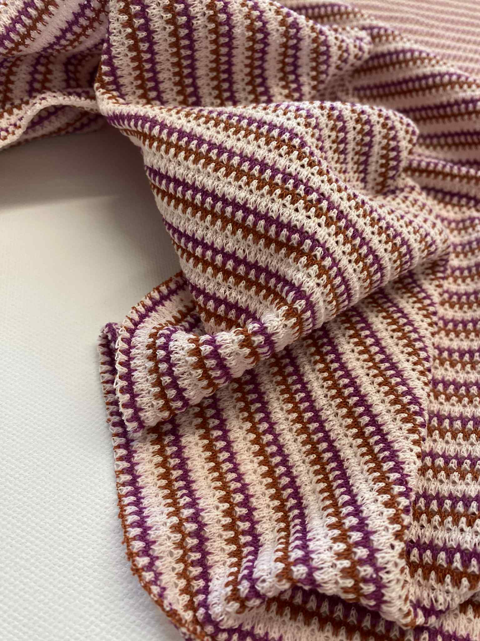 Rekbare comfy crocket - strepen - Fuchsia