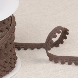 Pompons bands - Chocolade bruin - elastiek