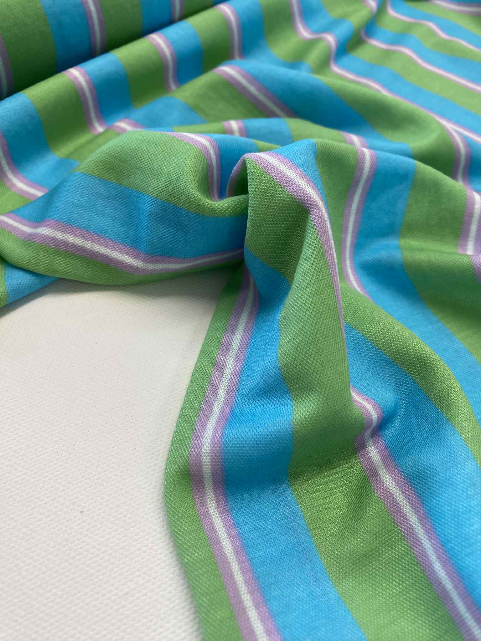 Viscose ecovero  - Bluegreen Stripes