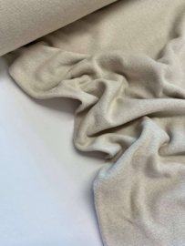 Rekbare Badstof - Beige - Coupon 50 cm