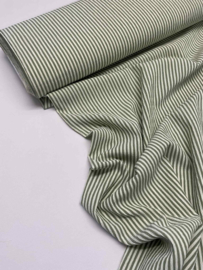 Soepelvallende Crinkle Stripe -  Groen/Wit
