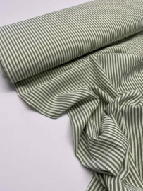 Soepelvallende Crinkle Stripe -  Groen/Wit