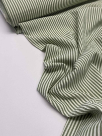 Soepelvallende Crinkle Stripe -  Groen/Wit