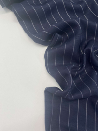 Soepelvallende  stof - Navy Lines - Coupon 170 cm