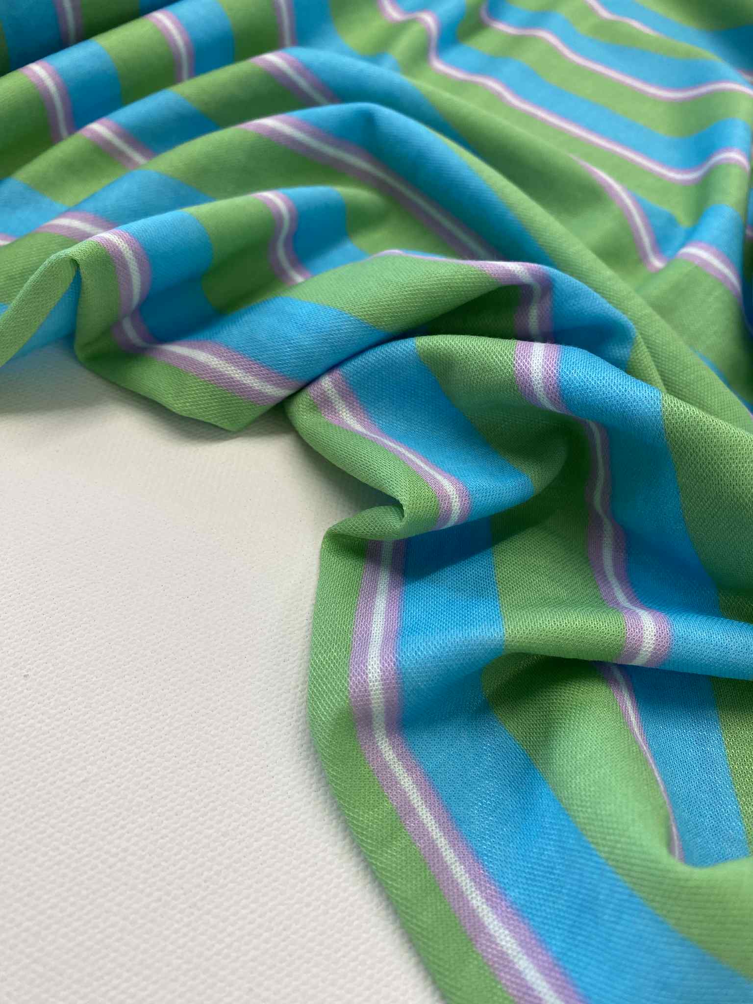 Viscose ecovero  - Bluegreen Stripes