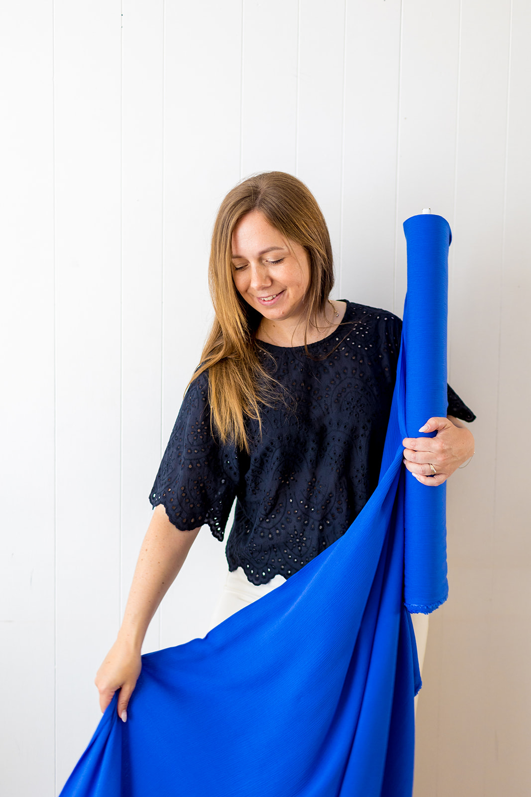 Katoen Broderie -  Navy