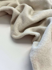 Rekbare Badstof - Beige - Coupon 50 cm