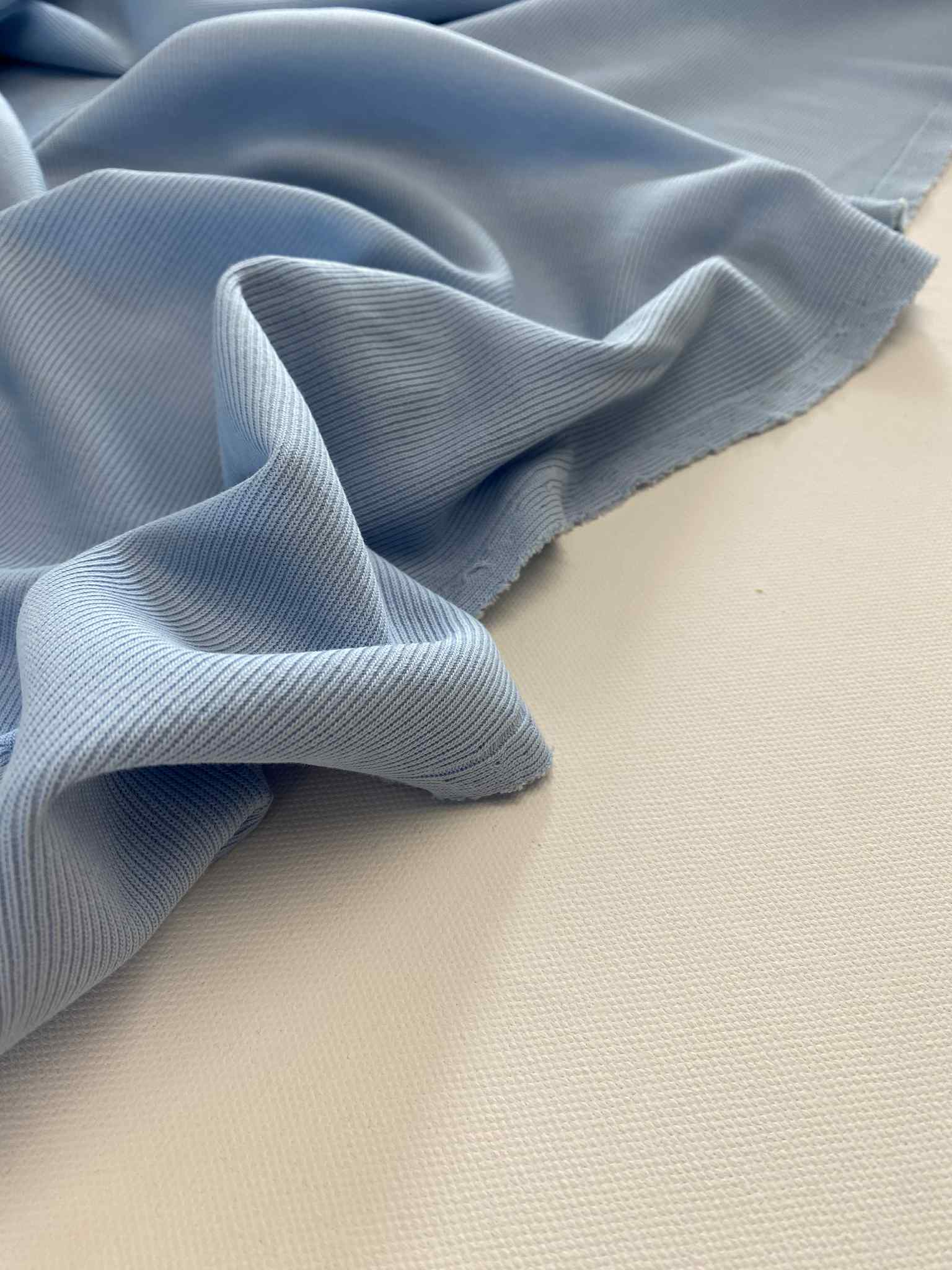 Katoenen Rib jersey -  Babyblauw