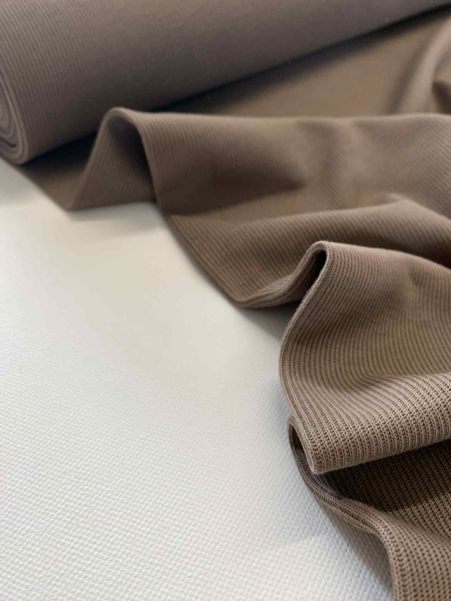Katoenen Rib jersey -  Bruin