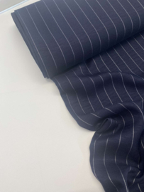 Soepelvallende  stof - Navy Lines - Coupon 170 cm