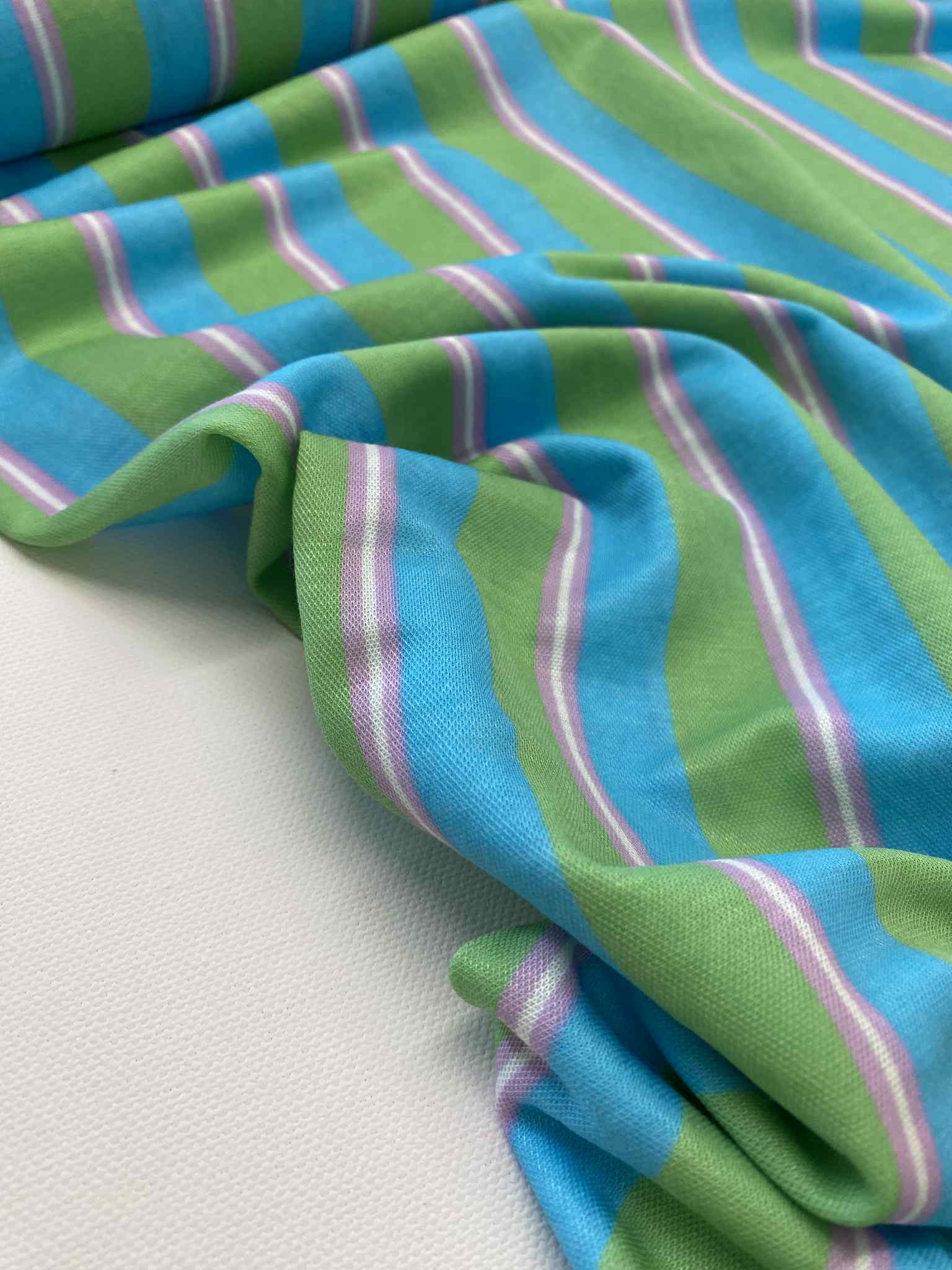 Viscose ecovero  - Bluegreen Stripes