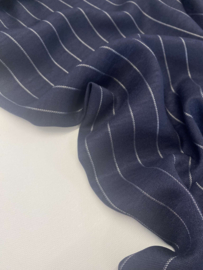 Soepelvallende  stof - Navy Lines - Coupon 170 cm