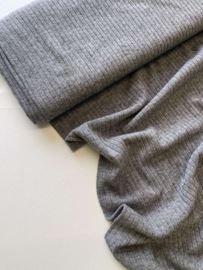 Super zachte rib jersey - Grijs - Coupon 90 cm