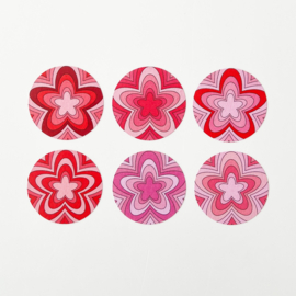 Hippie bloem sluitstickers op vel