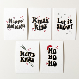 Kerstkaarten set 5 stuks