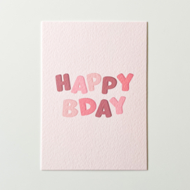 Happy bday kaart - Vrolijke letters kaartlijn