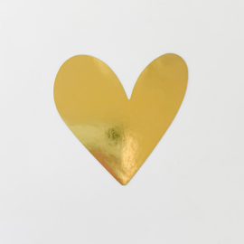 Groot gouden hart sluitstickers (5 stuks)