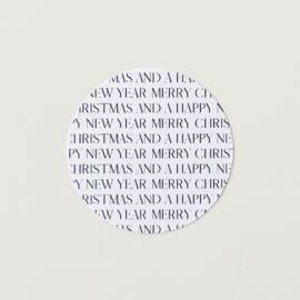 Merry christmas and a happy new year sluitstickers per vel