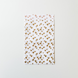 Wit met gouden hartjes zakjes (5 stuks)
