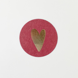 Rood goud hartje sluitstickers (5 stuks)
