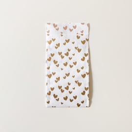 Kleine wit gouden hartjes zakjes (5 stuks)
