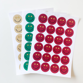 Ster smiley sluitstickers op vel