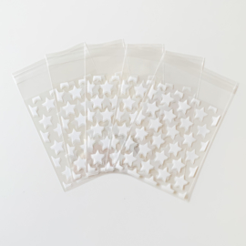 Sterrenzakjes wit met plakstrip 8x10cm (5 stuks)