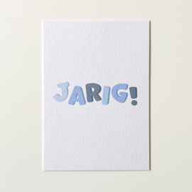 Jarig! kaart - Vrolijke letters kaartlijn