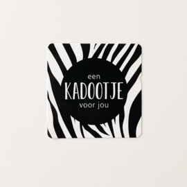 Een kadootje voor jou zebraprint sluitstickers (5 stuks)