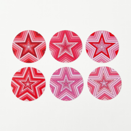 Hippie ster sluitstickers op vel
