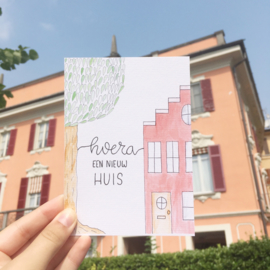 Hoera een nieuw huis kaartje