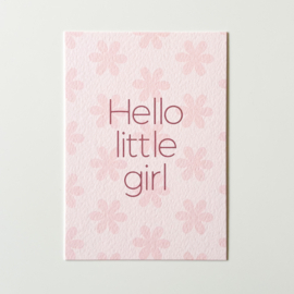 Hello little girl kaart - Pastel colors kaartlijn