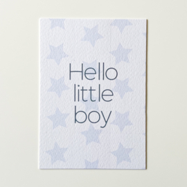 Hello little boy kaart - Pastel colors kaartlijn