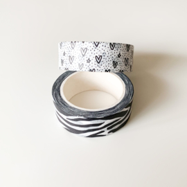Washi tape combideal hearts and stars en zebra