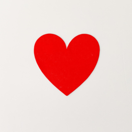 Hartje rood sluitstickers (5 stuks)