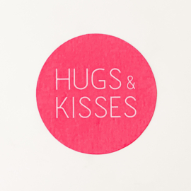 Hugs and kisses neon roze sluitstickers (5 stuks)