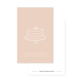 Minikaartje 85x55 • All you need is love and cake