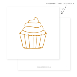 Minikaartje 85x85 • Cupcake (goudfolie)