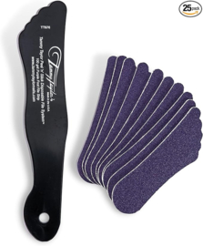Tammy Taylor Foot File Callus Remover for Soft Feet, Purple Terminator small  Foot Scrubber & Dead Skin Remover, in Shower Foot Buffer for Wet and Dry Skin, Pedicure Foot Rasp for Cracked Heels  strip (10 pk) - 100 gritt