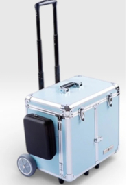 Luxe Mobile Pedicure Koffer met Grote Wielen Grijs/Blauw /st