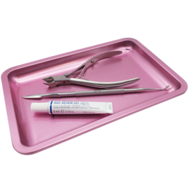 Praktische Roestvrij Staal Manicure Apparatuur Tray Tandheelkundige Tray Kunstnagels Schaal Opslag voor Nagel Accessoires