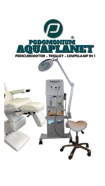 Podomonium Aquaplanet pedicuremotor op zuil met ledlamp, nattechniek