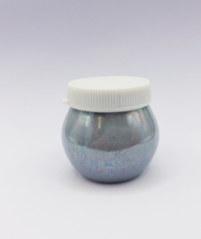 Ceramic zeshoekige dappendish voor acrylvloeistof en penselen silver